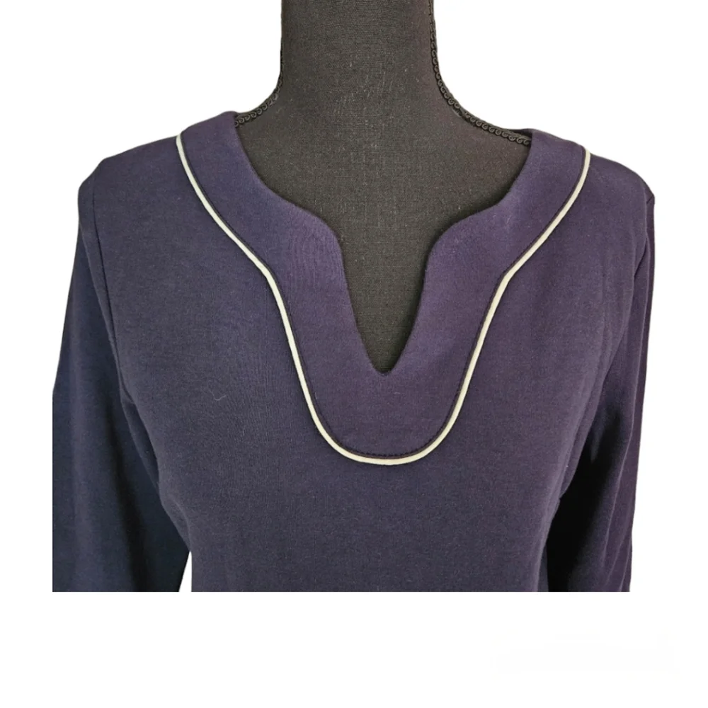 NEW! Talbots Navy Blue 3/4 V-Neck Dress Size S